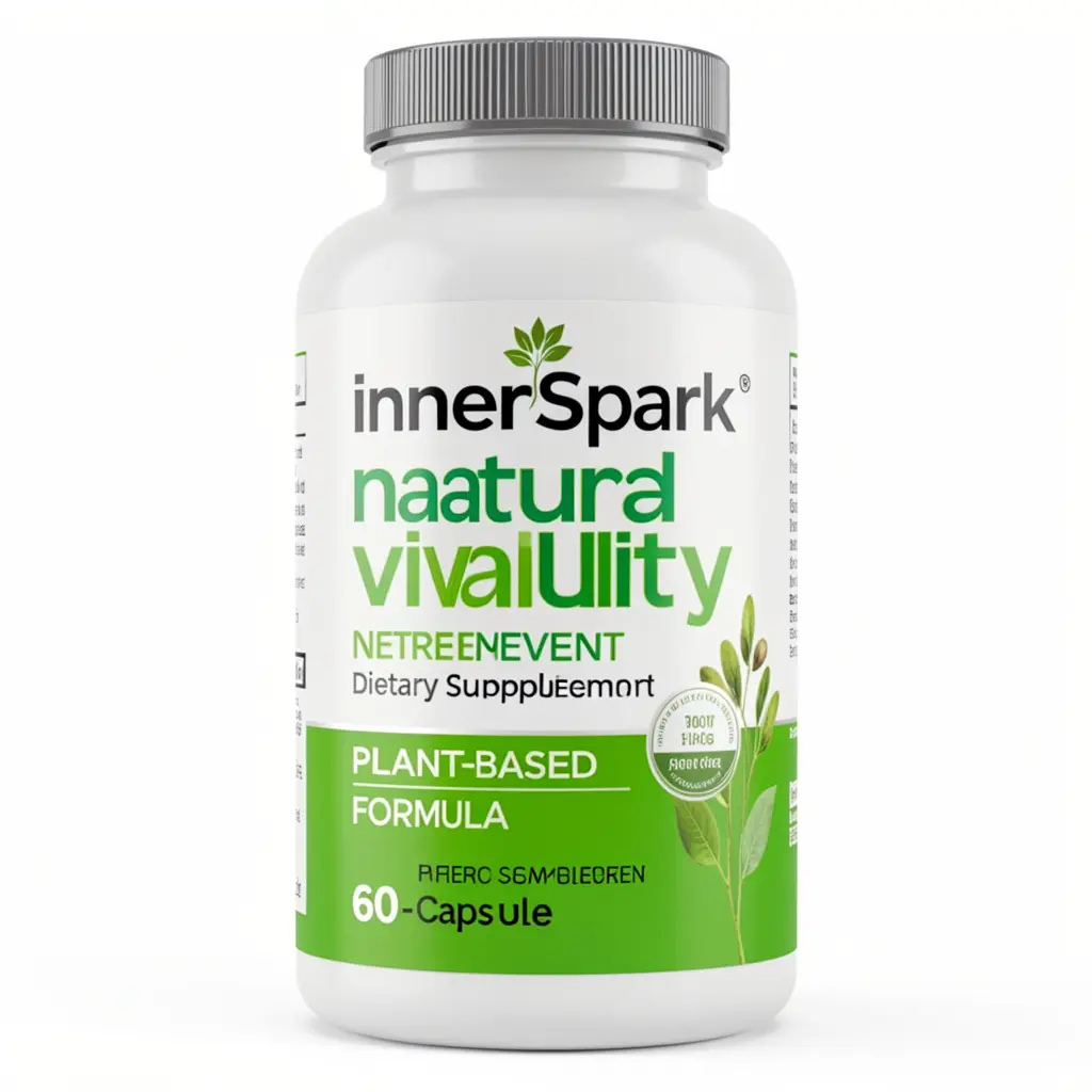 InnerSpark natural vitality dietary supplement – 60-capsule bottle with plant-based formula